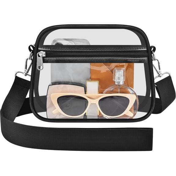 Clear Bag for Stadium Events - Stadium Approved Small Mini Clear Purse, Men's Shoulder Bag for Sports Concerts