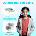 thumbnail image 3 of Owliwise Kids Headphones for School, Foldable Over-Ear Wired Headphones, Safe 85/94dB Volume Limiter, HD Microphone, Stereo Sound, 3.5mm Jack for Phone, Tablet and Computer, Cyan, 3 of 8