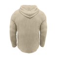 thumbnail image 6 of PMVFHDE Men Hooded Shirt Long Sleeve Casual Solid Color Pullover T Shirt For Spring Autumn Long Sleeve Shirts Khaki,L, 6 of 8