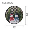 thumbnail image 5 of 36.2 Inch Round Floor Mat Two Snowmen Pattern Carpet Decor Rug for Living Room Bedroom, 5 of 6