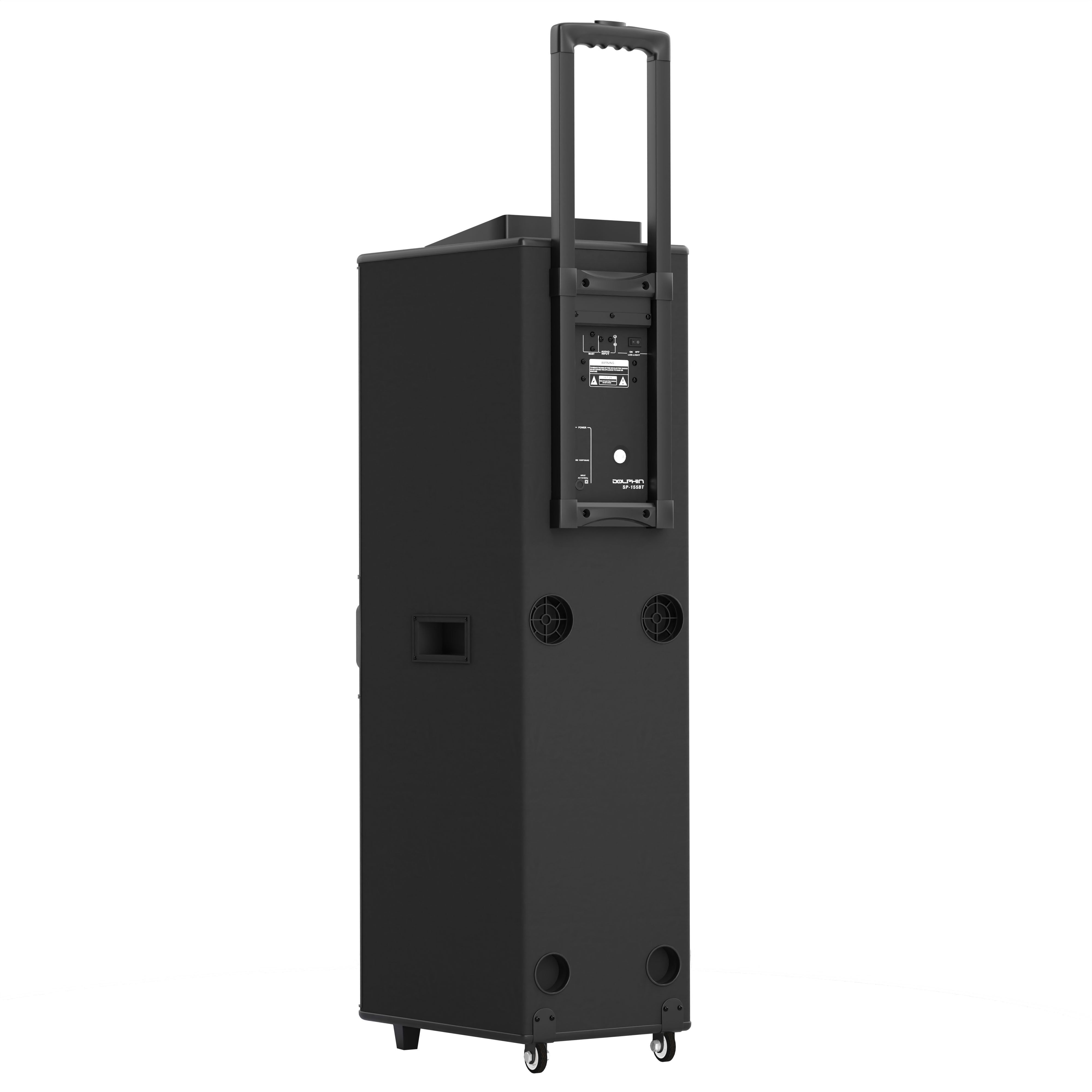 Dolphin SP155BT Party Station 7000 Watt Standing All Purpose Portable Bluetooth Speaker with Dual 15 inch Woofers and Sound Activated Blue LED Lights