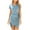 Blue, variant on ICHUANYI Women's Solid Elegant Hip Wrap V Neck Button Irregular Women's Dress Spring Summer Clothing