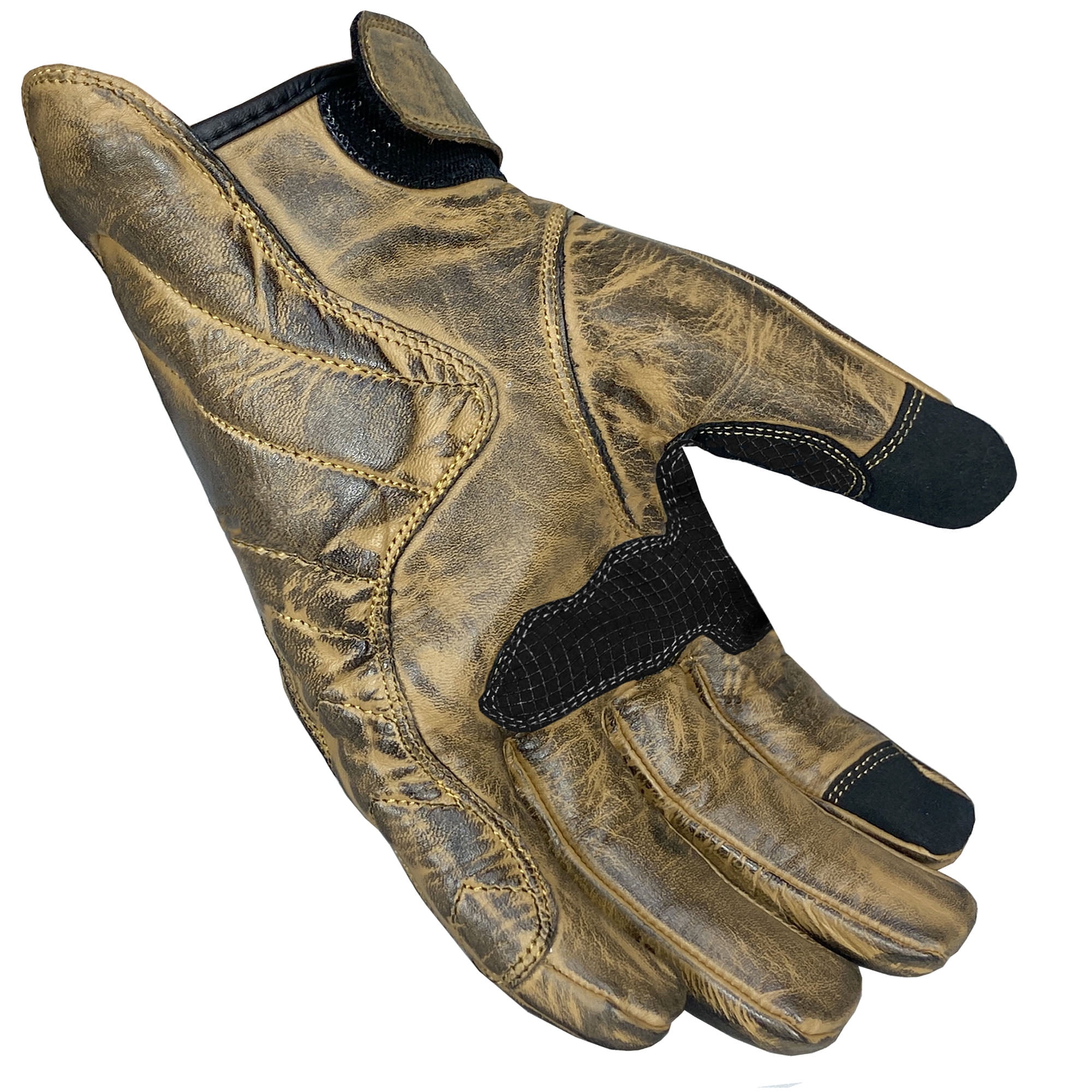 Jackets 4 Bikes Throttle Motorcycle Gloves for Men - Leather Motorbike Riding Gloves Brown L