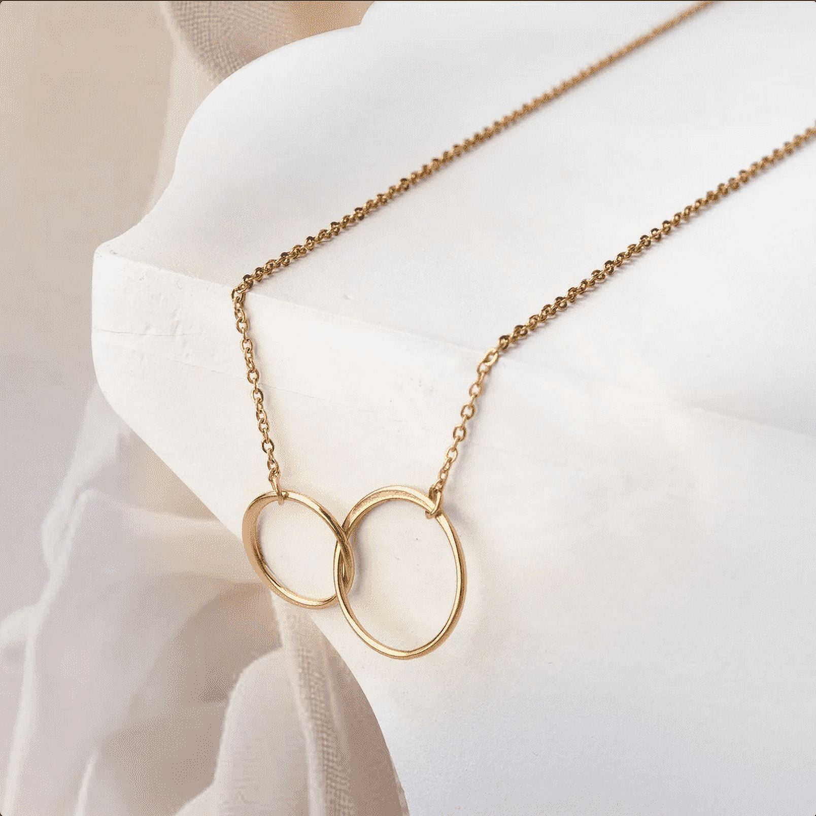 Silver & Rose Gold Mini Ring Pendant