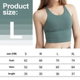 thumbnail image 2 of Ropa interior deportiva para mujer con almohadilla extraíble, sexy, con cordones en la espalda cruzada, chaleco de entrenamiento para yoga, color verde neblina, 2 of 6