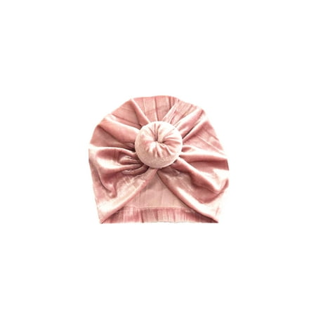 

luethbiezx Kids Baby Turban Soft Velvet Doughnut Knot Hat Winter Warm Cap