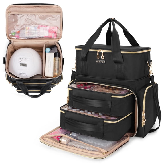 Organizador de esmalte de uñas BAFASO de doble capa con capacidad para 70 botellas