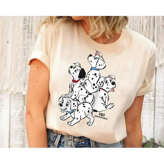 Retro Disney 101 Dalmatians Group Shot Shirt | Dalmatians Dog Lover T-shirt | Funny Disney Family Tee Disney Trip | WDW Outfits