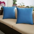 thumbnail image 2 of Set of 2 Blue with Ivory Corded Indoor and Outdoor Decorative Square Pillows, 18", 2 of 2