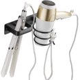 thumbnail image 1 of Soporte para secador de pelo, soporte para plancha de pelo con organizador de cables, estante de montaje en pared de metal para guardar secador de pelo, planchas, cepillos de pelo y más (negro B) JM, 1 of 5