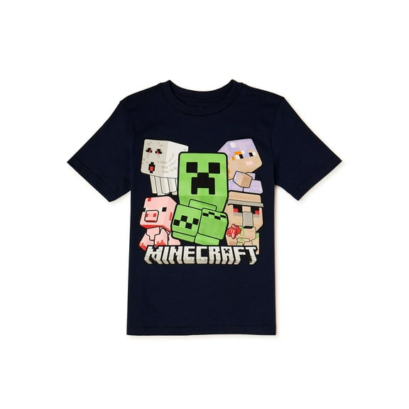 Minecraft Boys Bobble Short Sleeve T-Shirt, Sizes 4-18