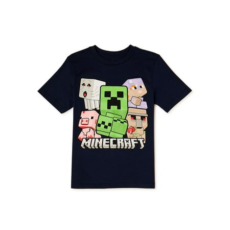 Minecraft Boys Bobble Short Sleeve T-Shirt, Sizes 4-18