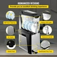 thumbnail image 5 of KFFKFF Commercial Slushy Machine 10L Margarita Frozen Drink Maker 500W Automatic Clean Day and Night Modes for Supermarkets Cafes Restaurants Snack Bar, Sliver, 5 of 8