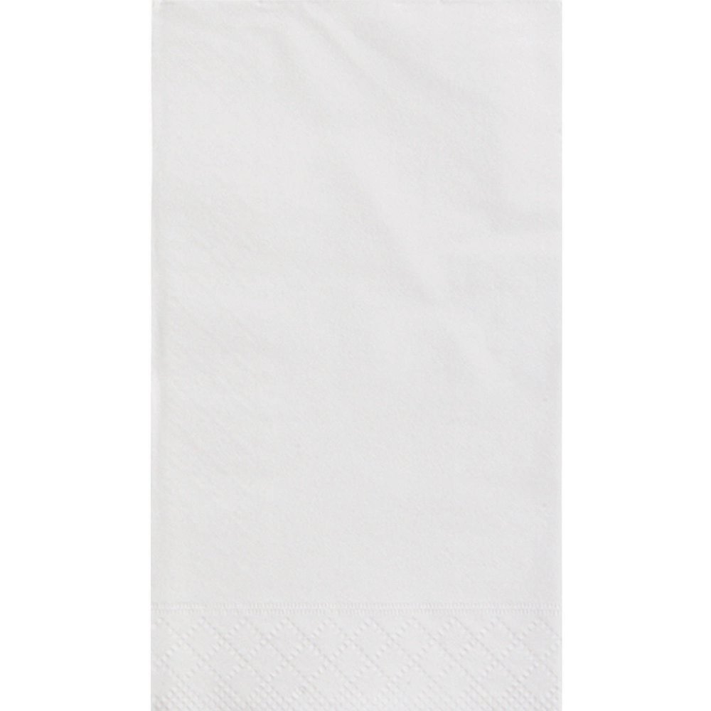 Paper Guest Napkins, 7.75 x 4.5 in, White, 40ct