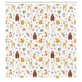 thumbnail image 2 of Ambesonne Animals Shower Curtain, Watercolor Woodland Fun, 69"Wx75"L, Brown Marigold Pink, 2 of 4