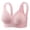 Pink, variant on Women's Solid Color Wireless Front Zipper Back Gathered Sports Bra For Active Lifestyle And Comfort