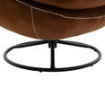 thumbnail image 6 of Velvet Swivel Accent Chair with Ottoman Set, Modern Lounge Chair with Footrest, Comfy Armchair with 360 Degree Swiveling for Living Room, Bedroom, Reading Room, Home Office, Metal Base Frame (Brown), 6 of 7