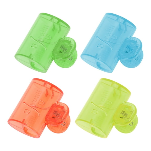 Unique Bargains 4 Pcs Square Toothbrush Covers for Travel Plastic Blue Green Red Yellow