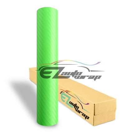 Plus Semi Gloss 50 Sheets (EZAUTOWRAP 4D Semi Gloss Green Carbon Fiber Car Vinyl Wrap Sticker Decal Film Sheet Decoration With Air Release)