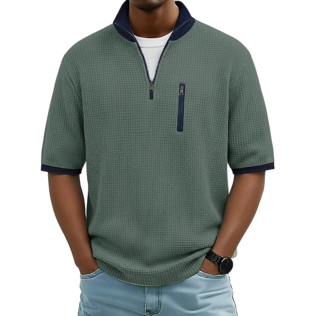 Tauxra T-Shirts de Base à Manches Courtes Unis pour Hommes Col Ras du Cou Hauts Décontractés Tricots de Dessous Lot de 2