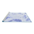 thumbnail image 2 of Ahgly Company Machine Washable Indoor Round Abstract Blue Modern Area Rugs, 3' Round, 2 of 4