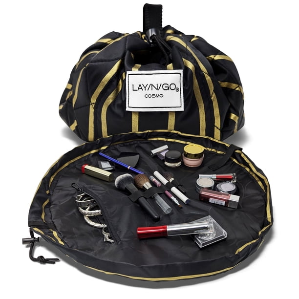 Organizador de bolsas de cosméticos y maquillaje Lay-n-Go Cosmo 20 cm, color negro