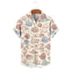thumbnail image 5 of Ceisia Men's Relaxed Fit Cream & Red Blue Seashell Marine Print Turndown Collar Short Sleeve Casual Shirt Gifts, 5 of 6