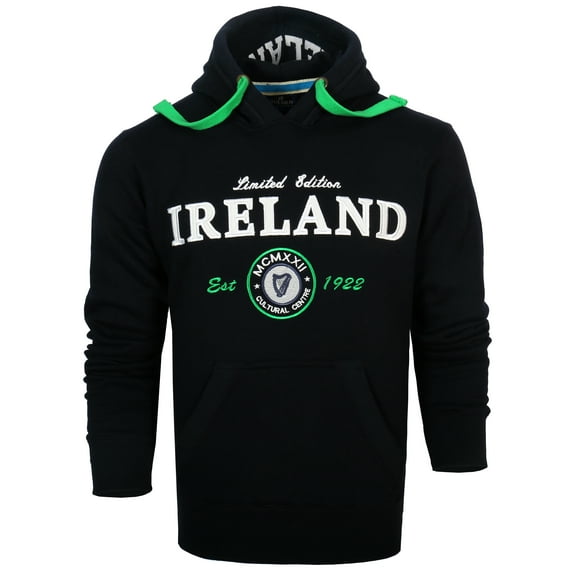 Malham Ireland Hoodie Limited Edition Harp Crest Navy Irish Sweatshirt