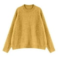 thumbnail image 4 of Ediodpoh Oversized Turtleneck Sweater Soft Knit Pullover Cozy Warm Casual Winter Fall Fashion Top Oversized Sweaters for Women Yellow, 4 of 4