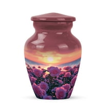 JAGASY Pink Rose Urn for Ashes for Women - Small Urns for Human Ashes Keepsake - Flowers Decorative Cremation Urns for Parents - Sunset Memorial Urn for Mother & Father - ( 3 Inch )