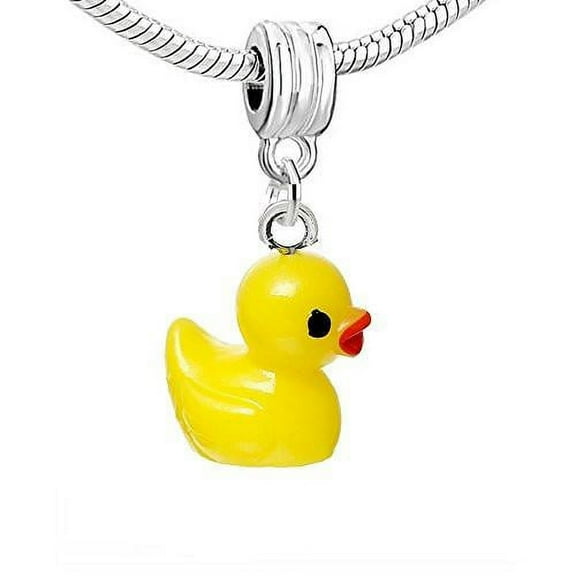 Resin Yellow Duck Dangle Charm Pendant For European Snake Chain Bracelet