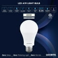 thumbnail image 3 of Luxrite A19 LED Light Bulb 12.5W=100W 4000K 1500 Lumens Non-Dimmable E26 Base Enclosed Fixture Rated Damp Rated ETL 16 Pack, 3 of 7