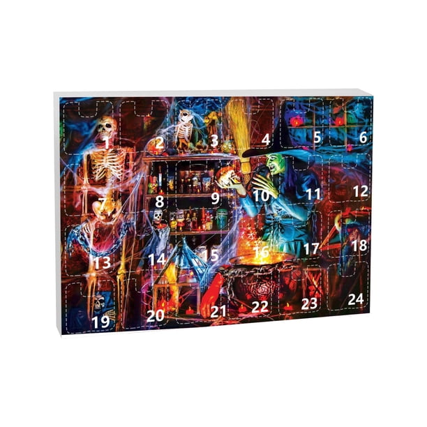 Advent Calendar 24PC Halloween Movie Countdown Calendar 2D Flat Pendant Character Dolls, Figures, Toys Home Ornament Items