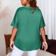 thumbnail image 3 of Mujeres Más Tamaño Manga Corta Tops Color Sólido Cuello Redondo Casual Camiseta Suave Transpirable, Mujeres Más Tamaño de Verano Tops, 3 of 5