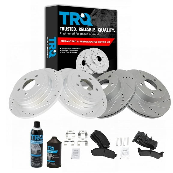 TRQ Front Rear Semi Metallic Brake Pad & Performance Rotor Kit for Sport Trac BKA21958