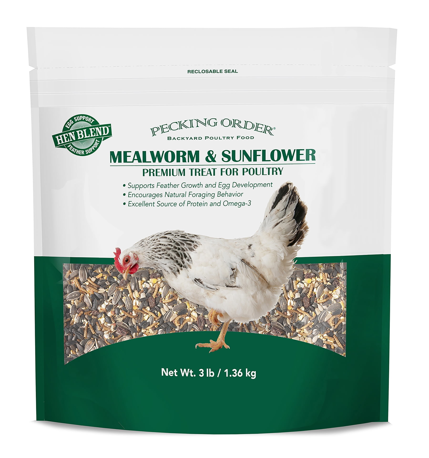 Red River Commodities Pecking Order Mealworm & Sunflower Chicken Treat