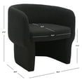 thumbnail image 3 of SAFAVIEH Couture Kellyanne Modern Boucle Solid Accent Chair, Black, 3 of 14