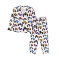 thumbnail image 1 of Balery Cartoon Monster Trucks1 Conjunto de Pijama con Estampado para Mujer, Conjunto de Dos Piezas con Manga Larga, Ropa de Dormir Suave con Bolsillos, Pijamas Cómodos-Medium, 1 of 7