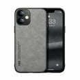 thumbnail image 2 of Dteck iPhone 12 luxury Leather case, Luxurious Leather Cover Case Protective Ultra Thin Anti-Slip Simple Shell Cover for iPhone 11 6.1 inch for iPhone 12,Lightgray, 2 of 7