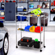 thumbnail image 4 of Carros de rodado de cocina ajustables de 3 niveles en rueda, carro de utilidad pesado de acero de grado comercial con estantería de alambre y barra de manija, carro de servicio de metal, 4 of 8
