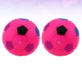 thumbnail image 2 of KAKOWELY 2 pelotas elásticas de plástico de 10 cm para fútbol, con sonido intermitente, rebote y masaje, con pila de botón para niños (color aleatorio)., 2 of 5