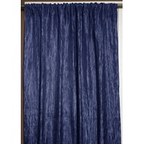 Crinkle Taffeta Crushed Pattern Single Curtain Panel 54 Inch Wide Navy