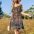 thumbnail image 4 of El golpe maestro del leñador de hadas - Vestido de manga corta de Richard Dadd vestidos de cóctel elegantes y chic vestido de mujer, 4 of 7