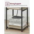 thumbnail image 5 of End Side Table with Charging Station 3-Tier End Table with USB Ports and Outlets Nightstand for Living Room Bedroom Greige and Black, 5 of 10