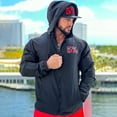 thumbnail image 5 of 5% Nutrition Rich Piana Mens Black Hooded Jacket, OneDayYouMay Full Zip Windbreaker Workout Gym Coat, 5 of 6
