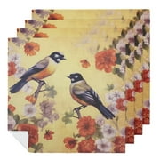 FACANNAP Decoupage Paper Napkins with Vintage Floral Pattern, Printting Peony Birds Decorative Dinner Tea Party Shower 2 PCS
