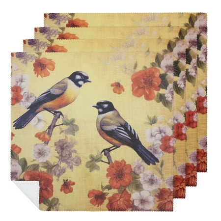 FACANNAP Decoupage Paper Napkins with Vintage Floral Pattern, Printting Peony Birds Decorative Dinner Tea Party Shower 2 PCS