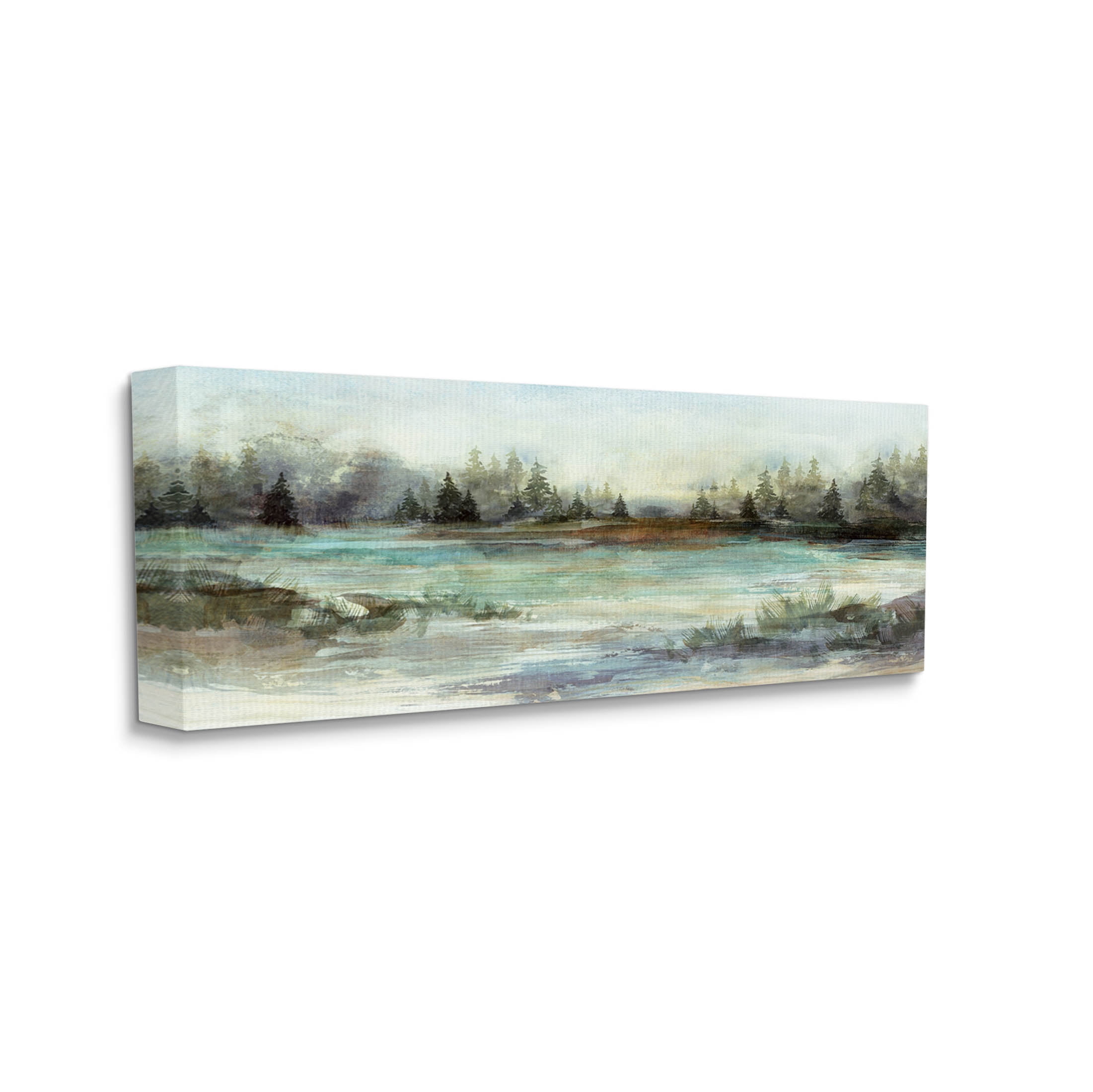 Stupell Industries Woodland Nature Pond Landscape Painting Gallery Wrapped Canvas Print Wall Art, Design by Nina Blue