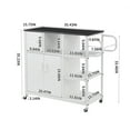 thumbnail image 3 of Pouseayar Kitch Storage Cabinet with Move Roller, White, 3 of 8