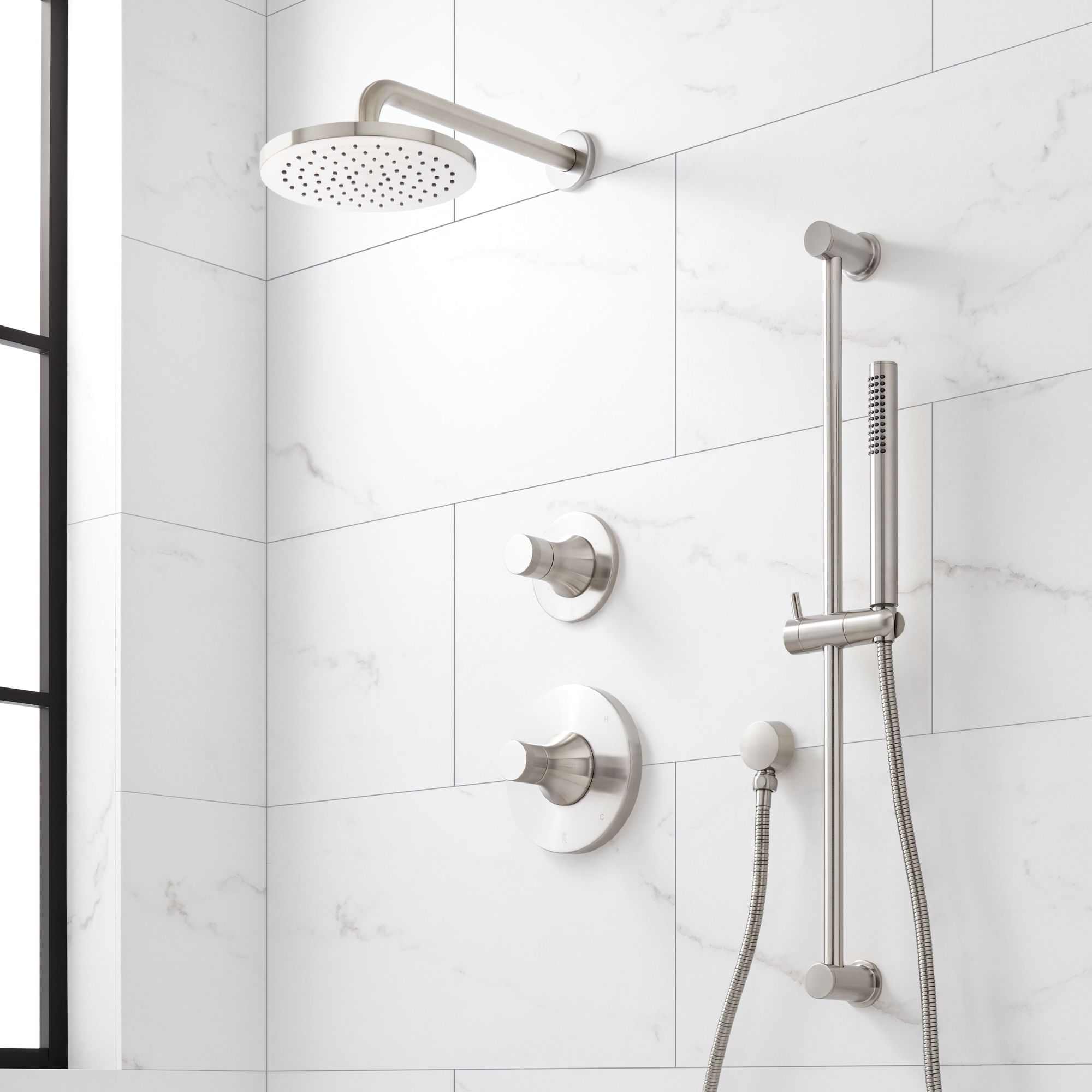 Signature Hardware 953088Kv Lentz Pressure Balanced Shower System Nickel